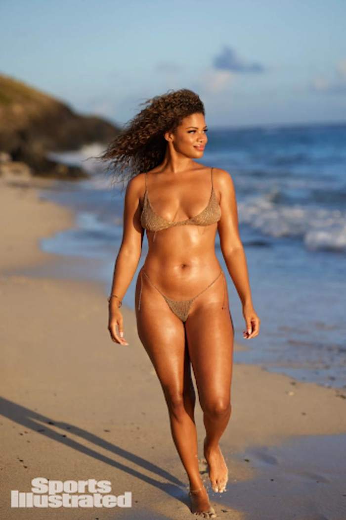 Kamie Crawford was photographed by Derek Kettela in St. Croix. Swimsuit by Natalia Fedner. Bracelet by Cartier.
